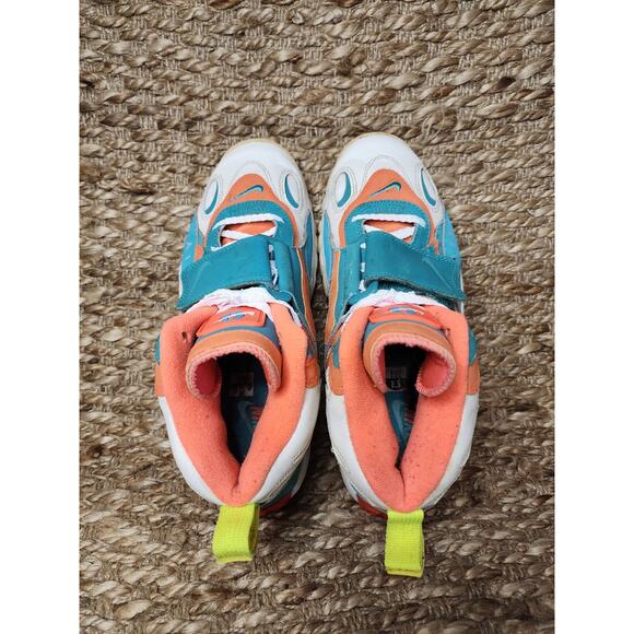 Mens Nike Air NFL Miami Dolphins Speed Turf 525225-102 Aqua Orange Men's 8.5 - Picture 9 of 12